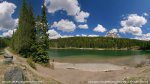 Chinook Lake Provincial Recreation Area, Alberta, Canada. Small beach area near parking area