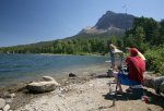 Click to enlarge Beaver Mines Lake Provincial Recreation Area, Alberta, Canada. A nice breeze on a sunny day on the shore of Beaver Mines Lake.
