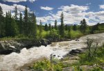 Click to enlarge Castle Falls Provincial Recreation Area, Alberta, Canada. Barnaby Ridge is visible in this shot looking south at Castle Falls.