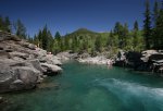 Click to enlarge Castle Falls Provincial Recreation Area, Alberta, Canada. Castle Falls is an ideal spot for sunning and swimming; Shallow rock ledges parallel the rivers edge.