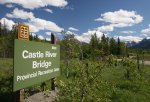Click to enlarge Castle River Bridge Provincial Recreation Area, Alberta, Canada. Main entrance to Castle River Bridge Provincial Recreation Area.