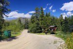 Lynx Creek Provincial Recreation Area, Alberta, Canada. Registration Board is at the entrance of the River Loop