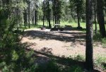 Click to enlarge Racehorse Creek Provincial Recreation Area, Alberta, Canada. A typical campsite at Racehorse Creek