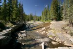 Livingstone Falls Provincial Recreation Area, Alberta, Canada. In the spring, the Livingstone River cascades over this rock wall.