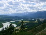 Click to enlarge Jasper National Park, Alberta, Canada. View of Jasper to the right from the hill side