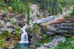 Click to enlarge Waterton Lakes National Park, Alberta, Canada. Blakiston Falls, nestled in a short hike from Watertons Red Rock Canyon, with great views of the falls from newly built metal platforms