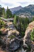 Click to enlarge Waterton Lakes National Park, Alberta, Canada. Newly built metal platforms give you great views of the deep gorge. A short hike to Blakiston Falls near the beautiful popular Red Rock Canyon in Waterton Lakes National Park, Alberta Canada