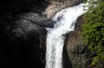 Elk Falls Provincial Park, British Columbia, Canada. walking the upper part of the falls