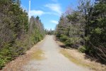 Click to enlarge Mira River Provincial Park, Nova Scotia, Canada. Bike or walking path between campground loops