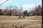 Click to enlarge Mira River Provincial Park, Nova Scotia, Canada. Playground in front campground section