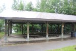 Click to enlarge Bass Lake Provincial Park, Ontario, Canada. Day use area picnic shelter.