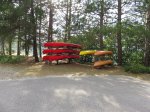 Driftwood Provincial Park, Ontario, Canada. Canoes for rent at campground
