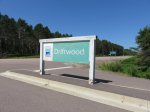 Driftwood Provincial Park, Ontario, Canada. Entrance sign on highway