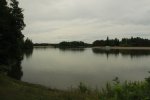 Earl Rowe Provincial Park, Ontario, Canada. Small lake with swimming area.  When beach closed due to high bacteria levels there is still the park pool.
