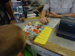 Click to enlarge Inverhuron Provincial Park, Ontario, Canada. Staff at park office educating about park wildlife