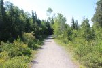 Click to enlarge Inverhuron Provincial Park, Ontario, Canada. Trail running parallel to shore.