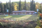 Kakabeka Falls Provincial Park, Ontario, Canada. The Kakabeka Falls Provincial Park visitor center.  This is located across the falls/river from the boardwalk and the parking lot.