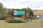 Kakabeka Falls Provincial Park, Ontario, Canada. Kakabeka Falls park sign