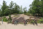 Killbear Provincial Park, Ontario, Canada. Bike parking at visitor centre