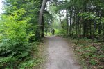 Killbear Provincial Park, Ontario, Canada. Bike path runs beside the main road for the length of the park