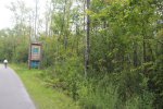 MacGregor Point Provincial Park, Ontario, Canada. Park store sign along park road