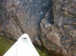 Click to enlarge Neys Provincial Park, Ontario, Canada. Canoeing in Lake Superior along the rocky shoreline.