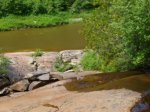 Click to enlarge Neys Provincial Park, Ontario, Canada. Canoeing on Little Pic River. You can stop and climb up some of the rock ledges.