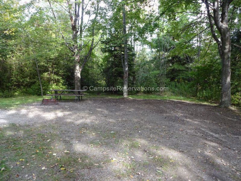 Campsite 108 in Colborne Campground at Point Farms Provincial Park