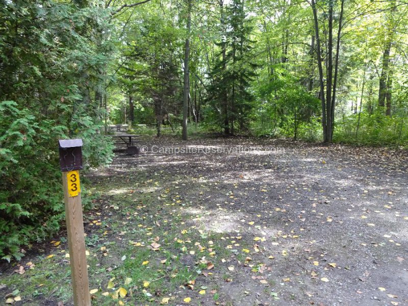 Photo of Campsite 33 in Huron Campground at Point Farms Provincial Park