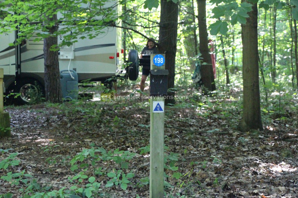 Photo of Campsite 198 in Iroquois Campground at Port Burwell Provincial Park, Ontario, Canada