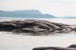 Click to enlarge Rainbow Falls Provincial Park, Ontario, Canada. Rainbow Falls Prov Park. Rossport camping area. View from campers beach
