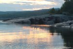Click to enlarge Rainbow Falls Provincial Park, Ontario, Canada. Rainbow Falls Prov Park. Rossport camping area. Sun setting.