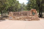 Click to enlarge Grand Canyon National Park, Arizona, United States. Main park sign at the Grand Canyon National Park - South Rim.