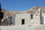 Click to enlarge Death Valley National Park, California, United States. The remains of the bank in Rhyolite, a ghost town just outside the east entrance to Death Valley National park. Notice that the building wasn