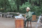 Click to enlarge Golden Gate National Rec Area, California, United States. Muir Woods National Monument. A park ranger offering information about the park and the animals that live within it.