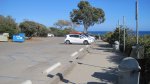 El Capitán State Beach, California, United States. Parking area above the hill from the beach.