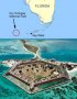 Click to enlarge Dry Tortugas National Park, Florida, United States. A picture of a sign showing where Dry Tortugas National Park is located. Well past Key West Florida.