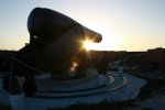 Click to enlarge A retired canon atop Fort Jefferson at Dry Tortugas National Park.