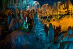 Florida Caverns State Park, Florida, United States. Stalactites and stalagmites  inside the cave at Florida Caverns State Park 