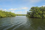 E G Simmons County Park, Florida, United States. Internal waterways within park have canoe route marked with white pole markers.