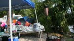 Click to enlarge St. Andrews State Park, Florida, United States. A shot of our site that is already setup. Our blue tent is on the edge of the site. The pop-up is on site #20.