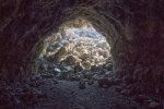 Click to enlarge Craters of the Moon National Monument, Idaho, United States. Inside Indian Tunnel Cave, a partially collapsed lava tube