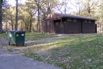 Gull Point State Park, Iowa, United States. Restroom facility in the campground.