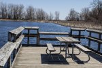 Click to enlarge Bay City State Rec Area, Michigan, United States. Fishing dock on Tobico Marsh in day use area.