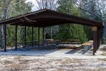 Click to enlarge Harrisville State Park, Michigan, United States. Picnic shelter in day use area.