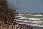 Click to enlarge Lakeport State Park, Michigan, United States. High lake levels making it impossible to walk west on the beach.