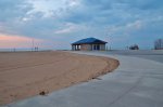 Click to enlarge Caseville County Park, Michigan, United States. Restrooms and changing rooms on the beach.