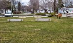 Click to enlarge East Tawas City Park, Michigan, United States. Horseshoe pits in East Tawas Park day use area.