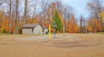 Evergreen County Park, Michigan, United States. Sanitation station and campground office.