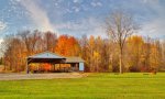 Evergreen County Park, Michigan, United States. Second picnic pavillion with a small stage.